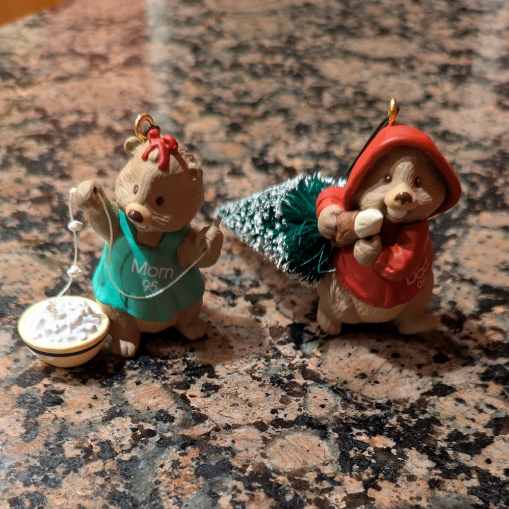 Hallmark Holiday Bear Ornaments - Red and Green